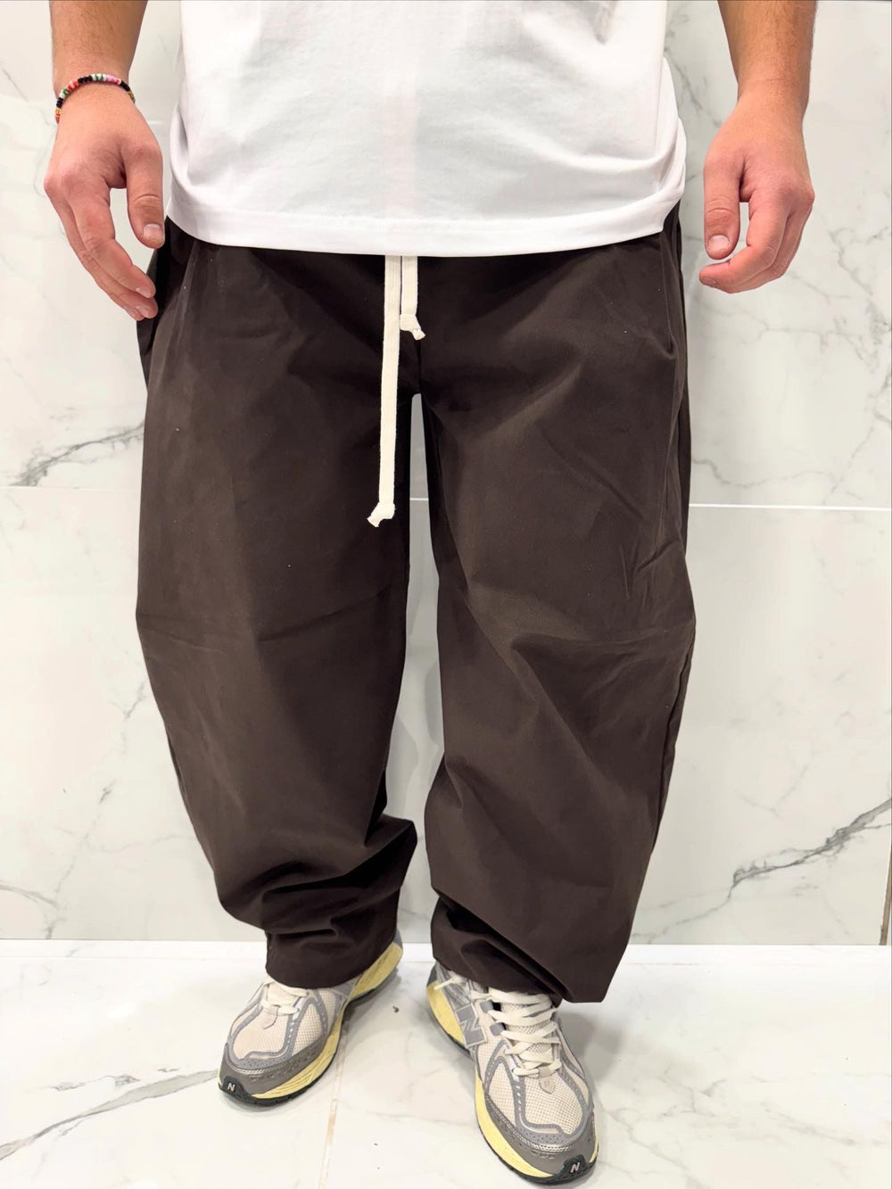 Pantaloni in Cotone Duca Homme Uomo | Oversize Baloon Fit | Marrone