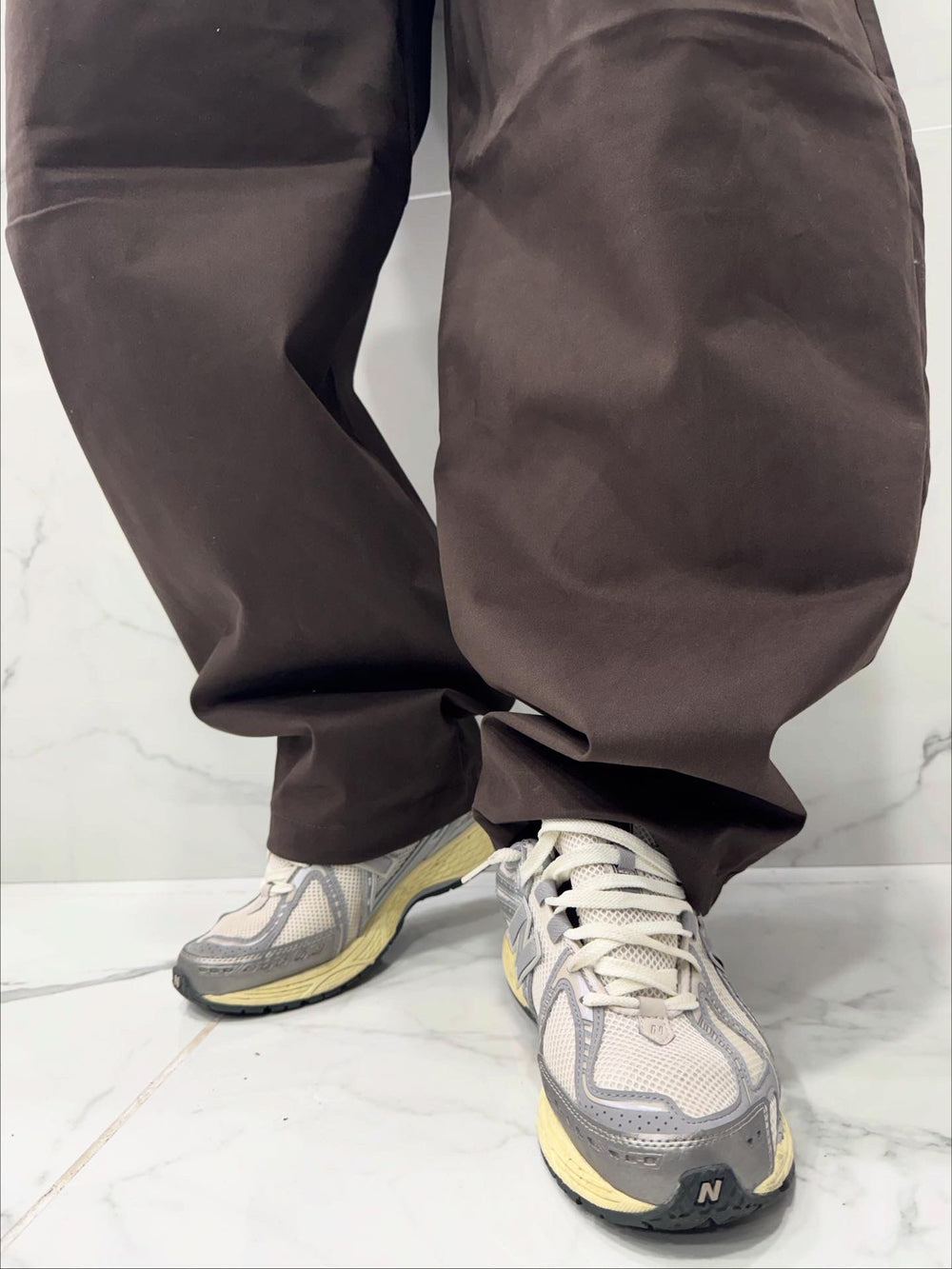 Pantaloni in Cotone Duca Homme Uomo | Oversize Baloon Fit | Marrone