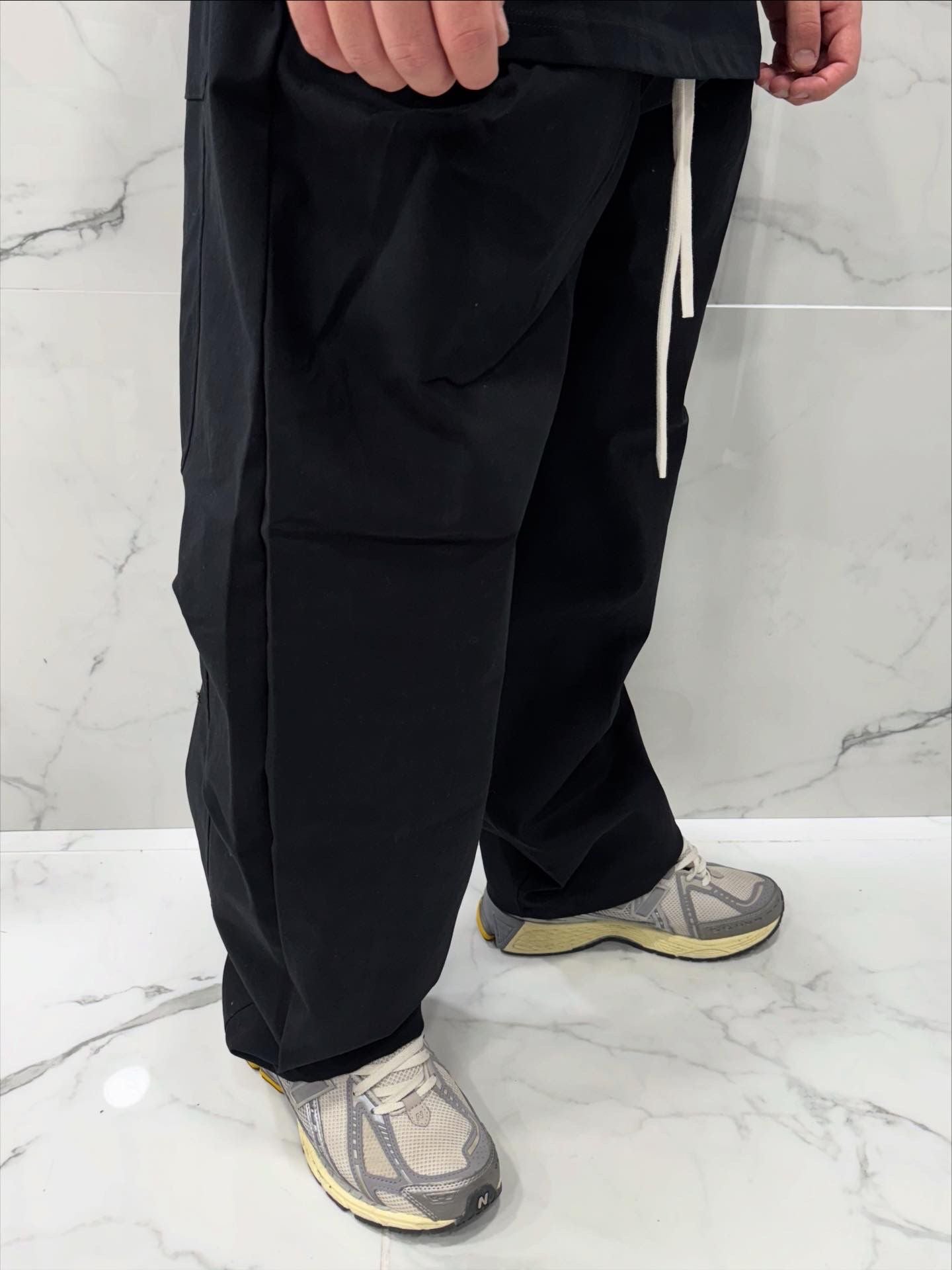 Pantaloni in Cotone Duca Homme Uomo | Oversize Baloon Fit | Nero