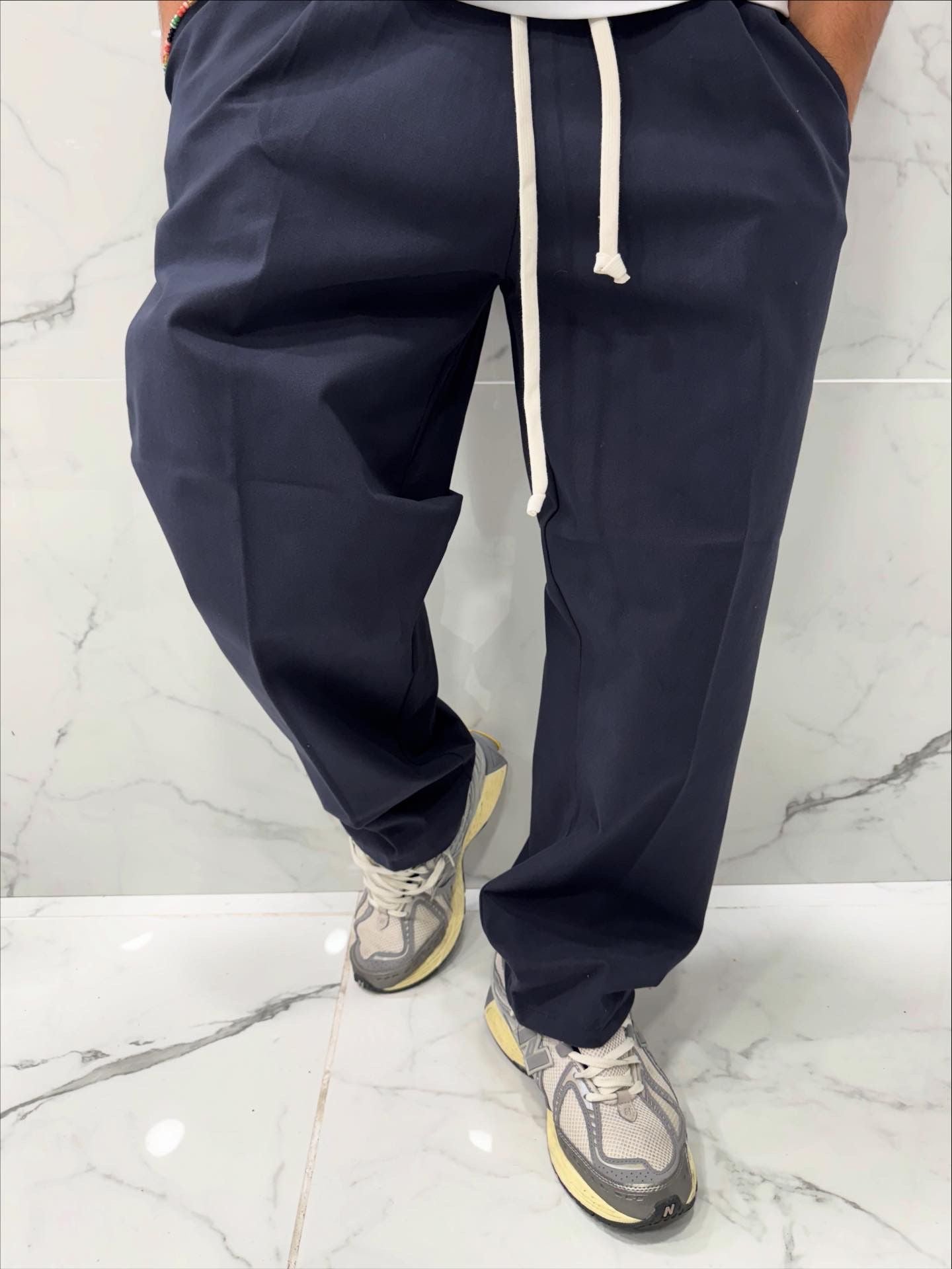 Pantaloni in Cotone Duca Homme Uomo | Oversize Baloon Fit | Blu notte