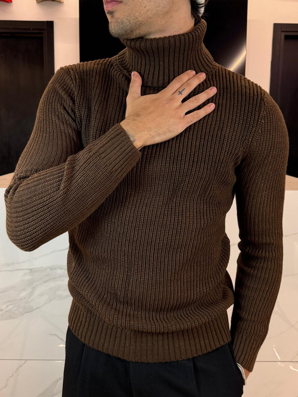 Maglione Lupetto Marrone - Duca Homme