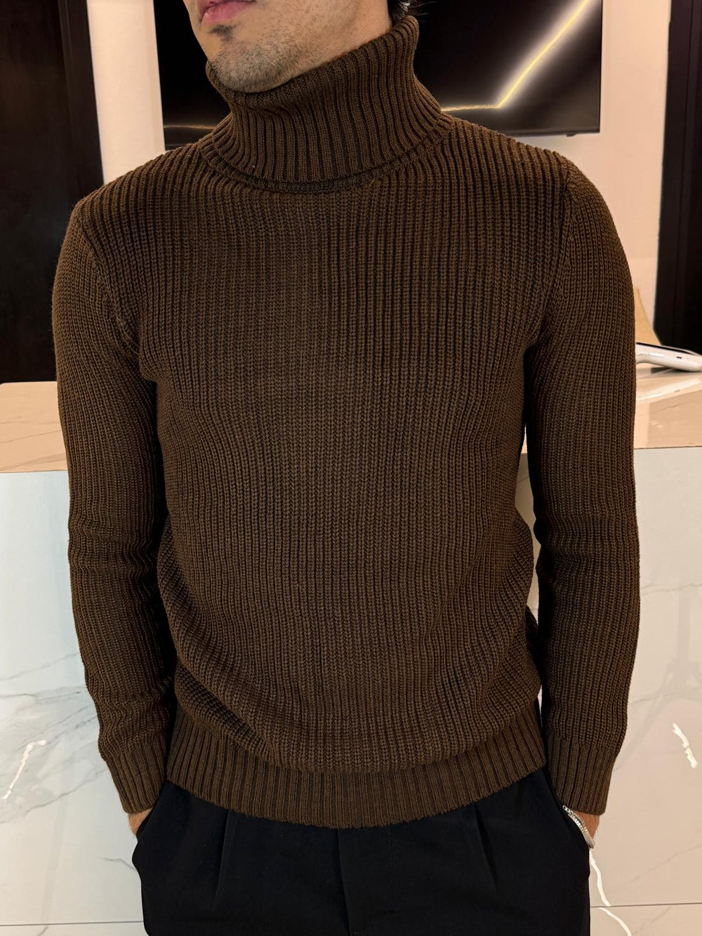 Maglione Lupetto Marrone - Duca Homme