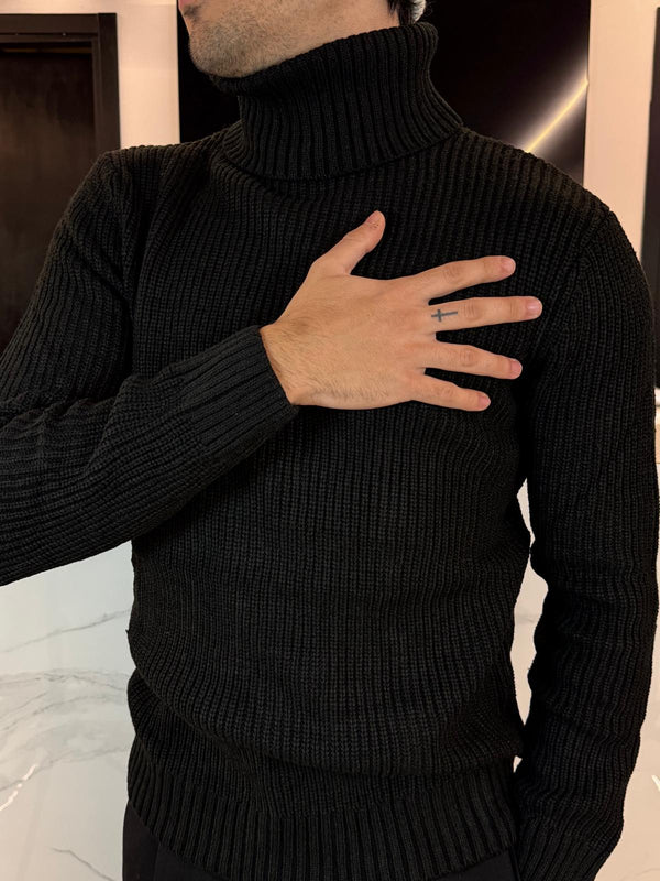 Maglione Lupetto Nero - Duca Homme