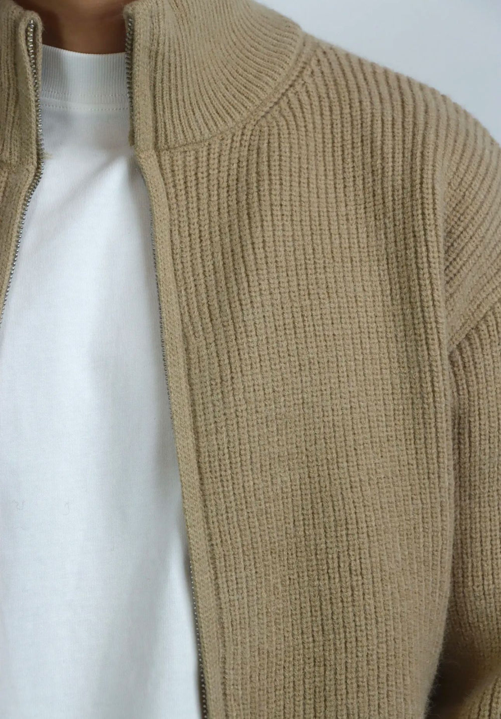 Maglione Full Zip Beige - Duca Homme