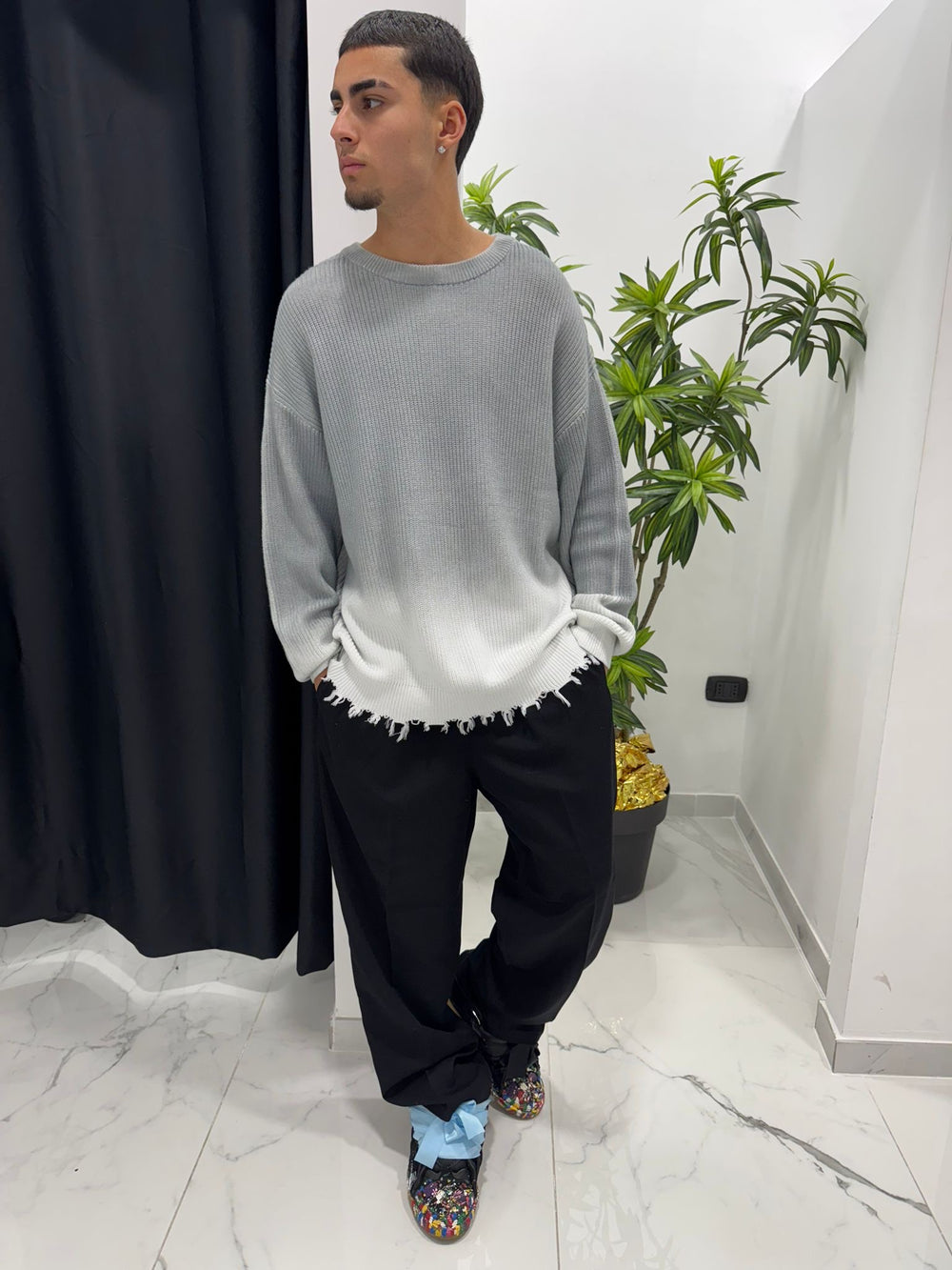 Maglione Girocollo Grigio Chiaro - Duca Homme